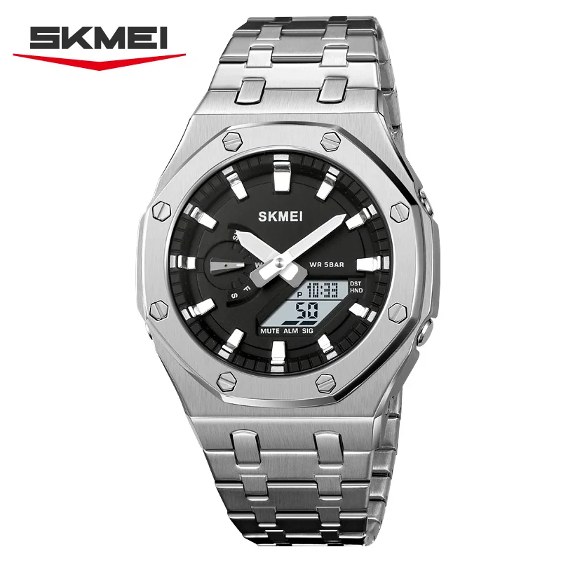 

SKMEI 2553 модные прямоугольные повседневные деловые кварцевые часы водонепроницаемые наручные часы с подсветкой и датой мужские спортивные часы деловой человек