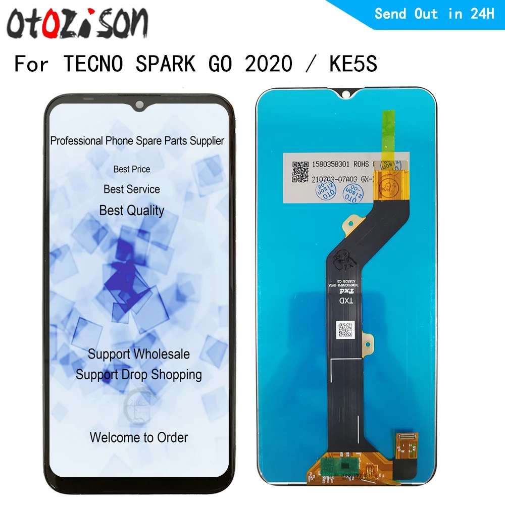 

KE5s LCD 6.52" IPS For Infinix Tecno Spark Go 2020 KE5S LCD Display Touch Panel Screen Digitizer With Frame Assembly