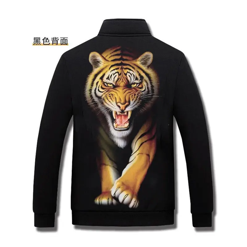 Autumn and Winter 2022 New  Fleece Coat Men's Thickened Cashmere Tiger Print  Casual Sports Men's Jacket  jackets for men