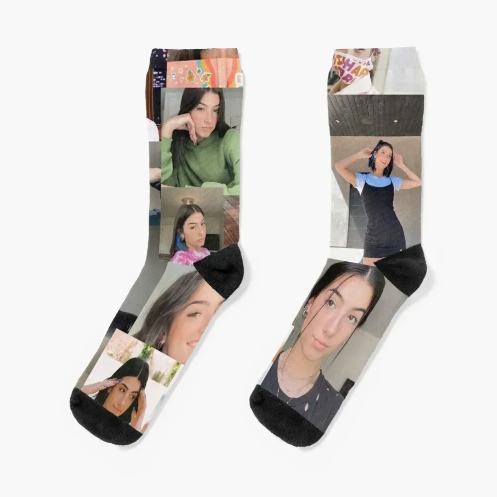 Charli D'Amelio collage Socks golf winter gifts Socks Female Men's