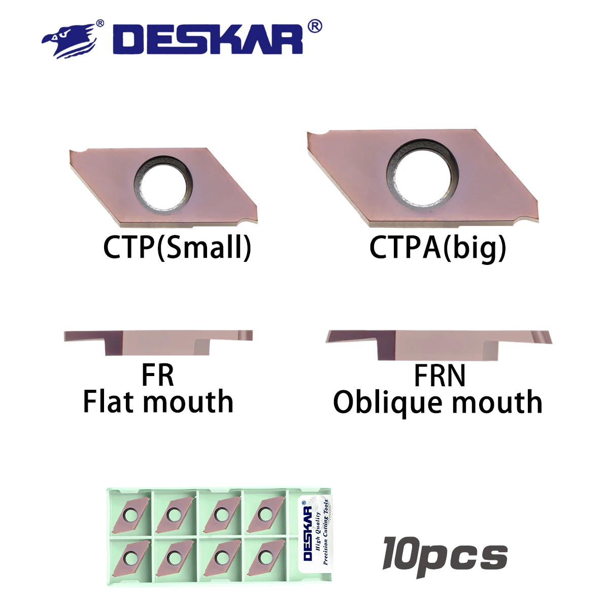 DESKAR 100% Originele CNC Steken Messen CTP CTPA CNC Draaibank Blade Rvs Dubbelkoppige Schuine Mond Platte Snijgereedschappen