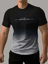 Men's Gradient Color And Letter Print
