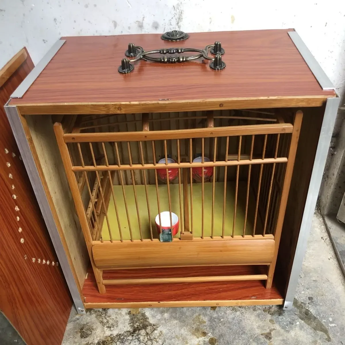 Handmade Bird Cage Set, Box Cage, New Cage, Yellow Teng Bird Box, Knotless, Leather Bamboo