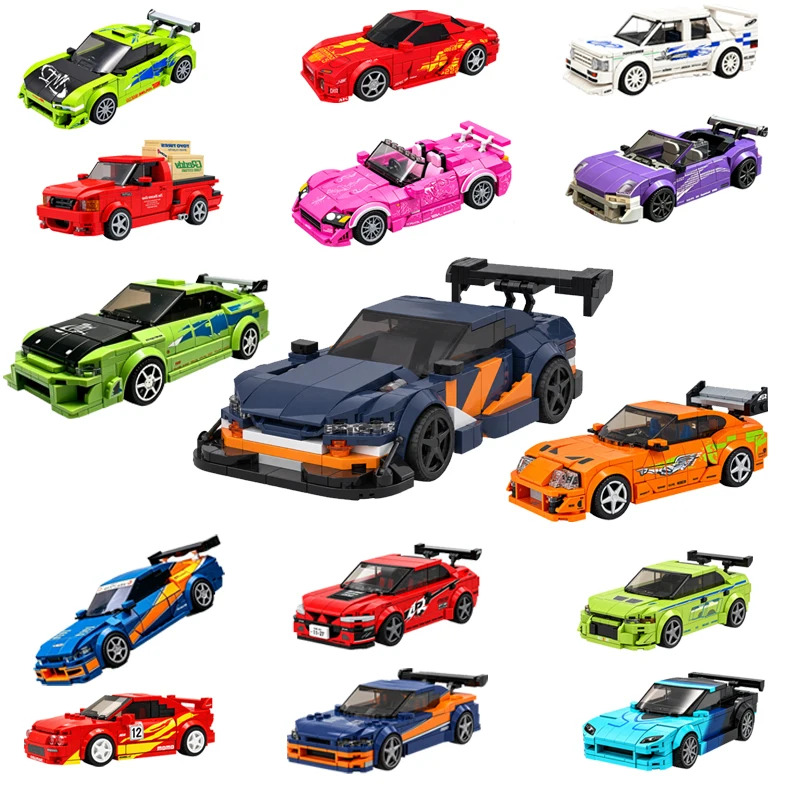 QWERT Furious Movies Model MOC Building Bricks Performance Sports Car Modular Technology Gifts Holiday Assemble Toys Suit