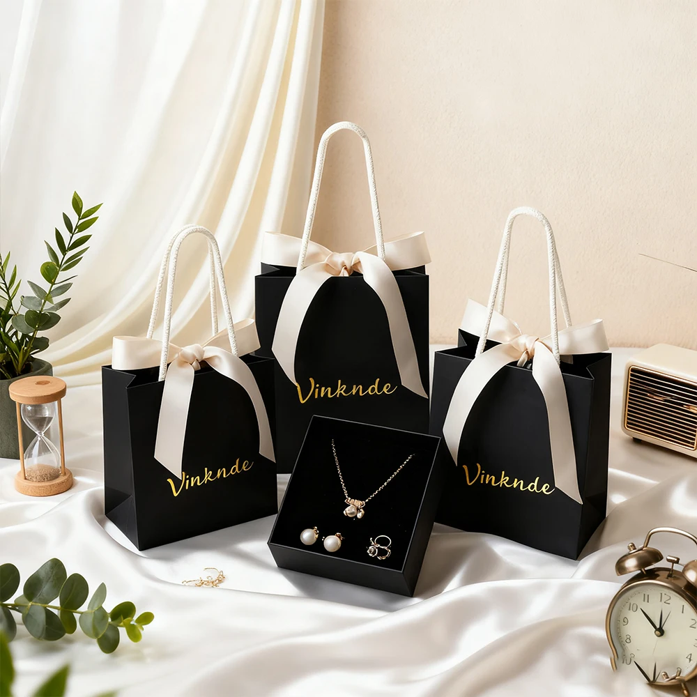 

24/30/50pcs Custom Clothing Shoes Branded Store Printed Paper Tote Bags Your logo Cardboard Shopping Paper Bag Wedding Gift Sack