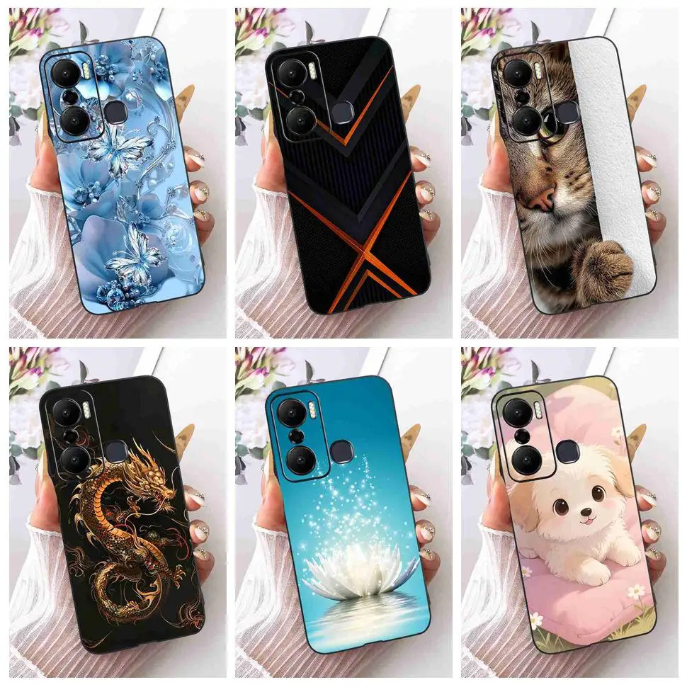 Latest Design Trend For Infinix Hot 20 Play 4G X6825 Case TPU Black Cover For Infinix Hot 20Play 4G 6.82" Silicone Bumper Cases