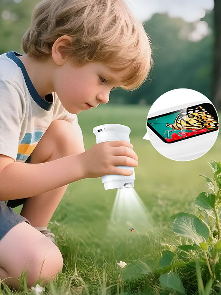 1000X Handheld Digitale Microscoop Voor Kinderen 2Inch HD Scherm Kinderen Biologische Insect Vergrootglas Mini Draagbare Microscopen Gift - afbeelding 2