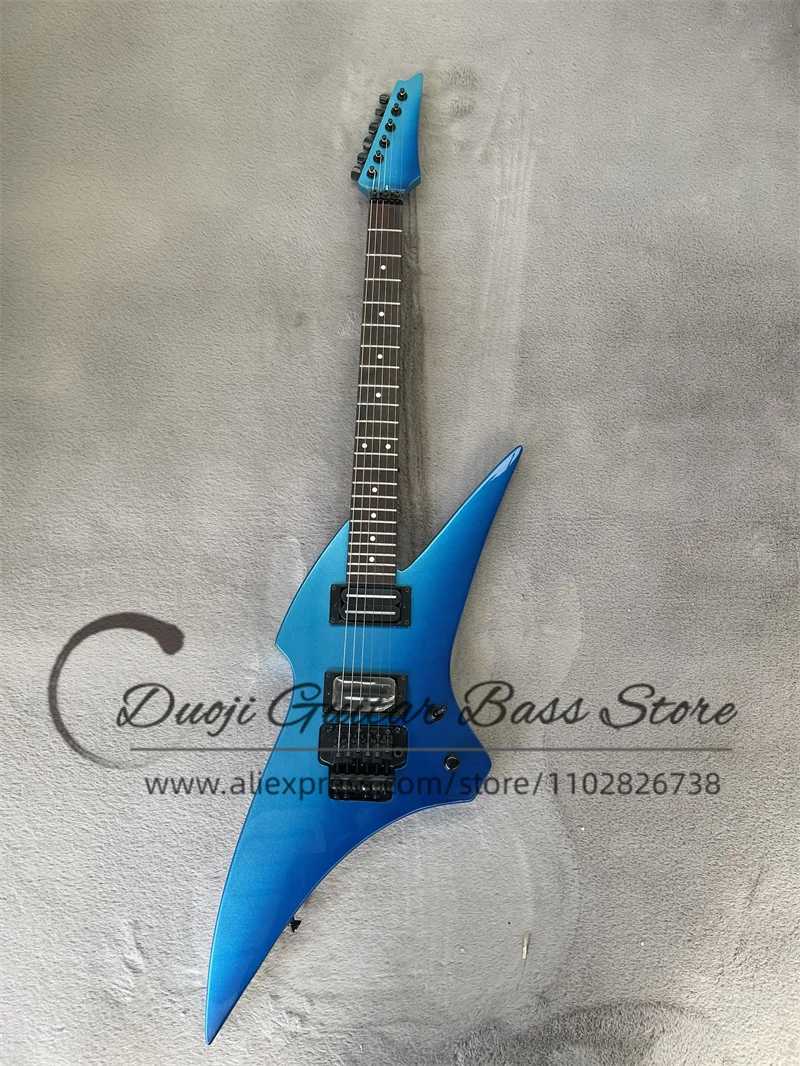 Blue gradient Guitar Tremolo Bridge Black HH pickup Rose fingerboard 22Frets Maple neck basswood body support custom color