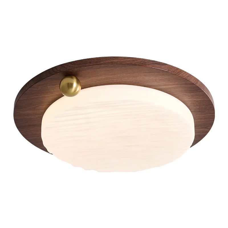 レトロな寝室のシーリングライト ウォールナット柄 ジプシー風書斎用ライト セカンドベッドルームライト フルスペクトル 目に優しい レストランライト