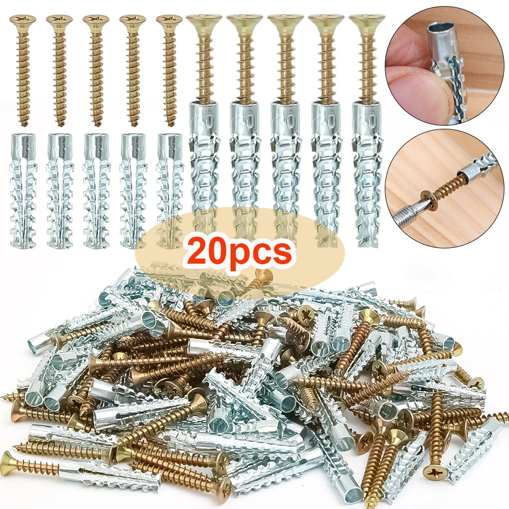 Metal Serrated Expansion Screws New Metal Tube Pipe Self Tapping Screw Drilling Plug Solid Serrated Bolts Home Wall Improvement