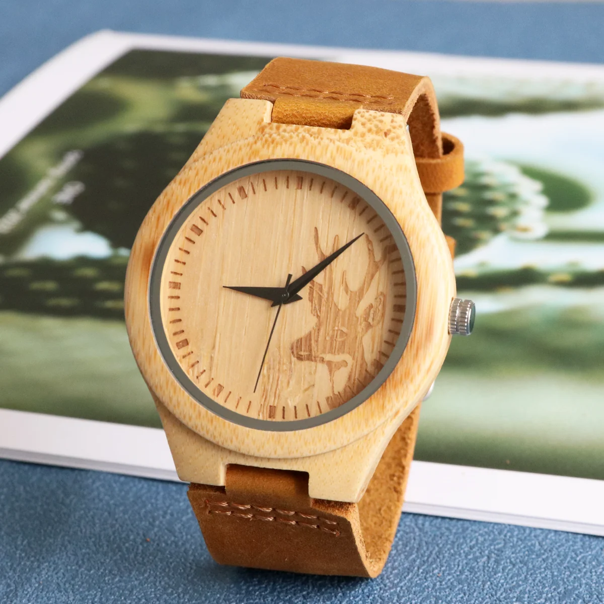 Wood Wrist Watch For Man Classic Fashion Wood Watch Leather Watch Strap Quartz Wristwatches Wooden Watch for Men reloj hombre