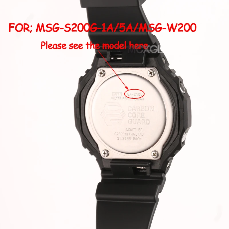 Resin Strap Suitable For Casio MSG-W200 MSG-S200G-1A/5A Men's Waterproof Watch Band Rubber Replacemnet Strap