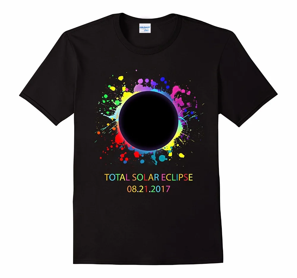 Brand Clothing Men Top Tee Size  Colorful Total Solar Eclipse August 21St  Tee Shirt Digital Printing Classic