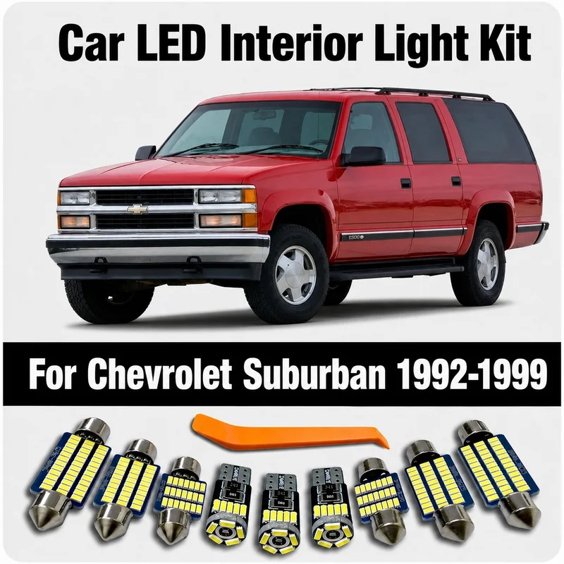 14Pcs Canbus LED Interior Light Door Trunk Lamp Kit For Chevrolet Chevy Suburban 1992 1993 1994 1995 1996 1997 1998 1999