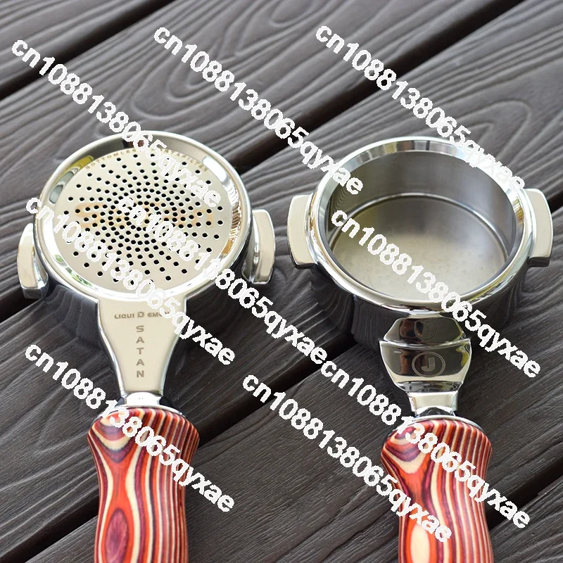 2023 NEW J coffee parts 58mm La Marzocco /E61 Integrated Bottomless Portafilter Stainless Steel Filter wooden hanlde