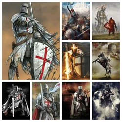 Knight Templar Armor Solider AB Diamond Painting Kits Christian Christ Solomon Warrior Cross Stitch Embroidery Home Decor