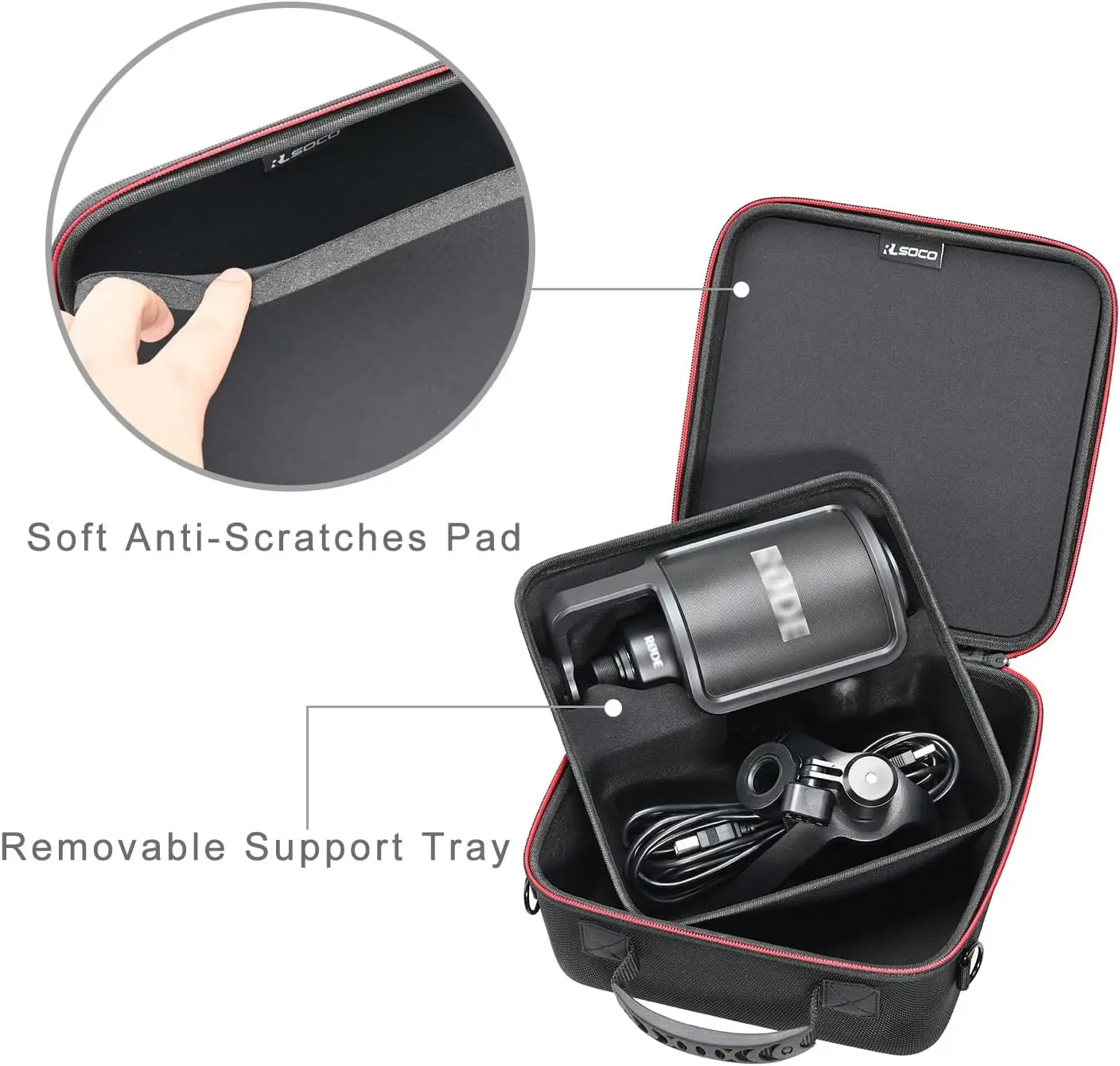 Imagem -04 - Estojo Impermeável e à Prova de Choque para Rode Microfone Armazenamento Travel Case Acessórios Nt-usb Nt-usb +