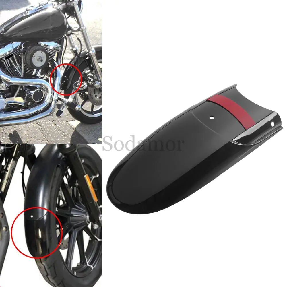 

Для Harley Sportster XL883 XL1200 Dyna Low Rider Street Bob Softail мотоцикл черный удлинитель переднего крыла расширение брызговика