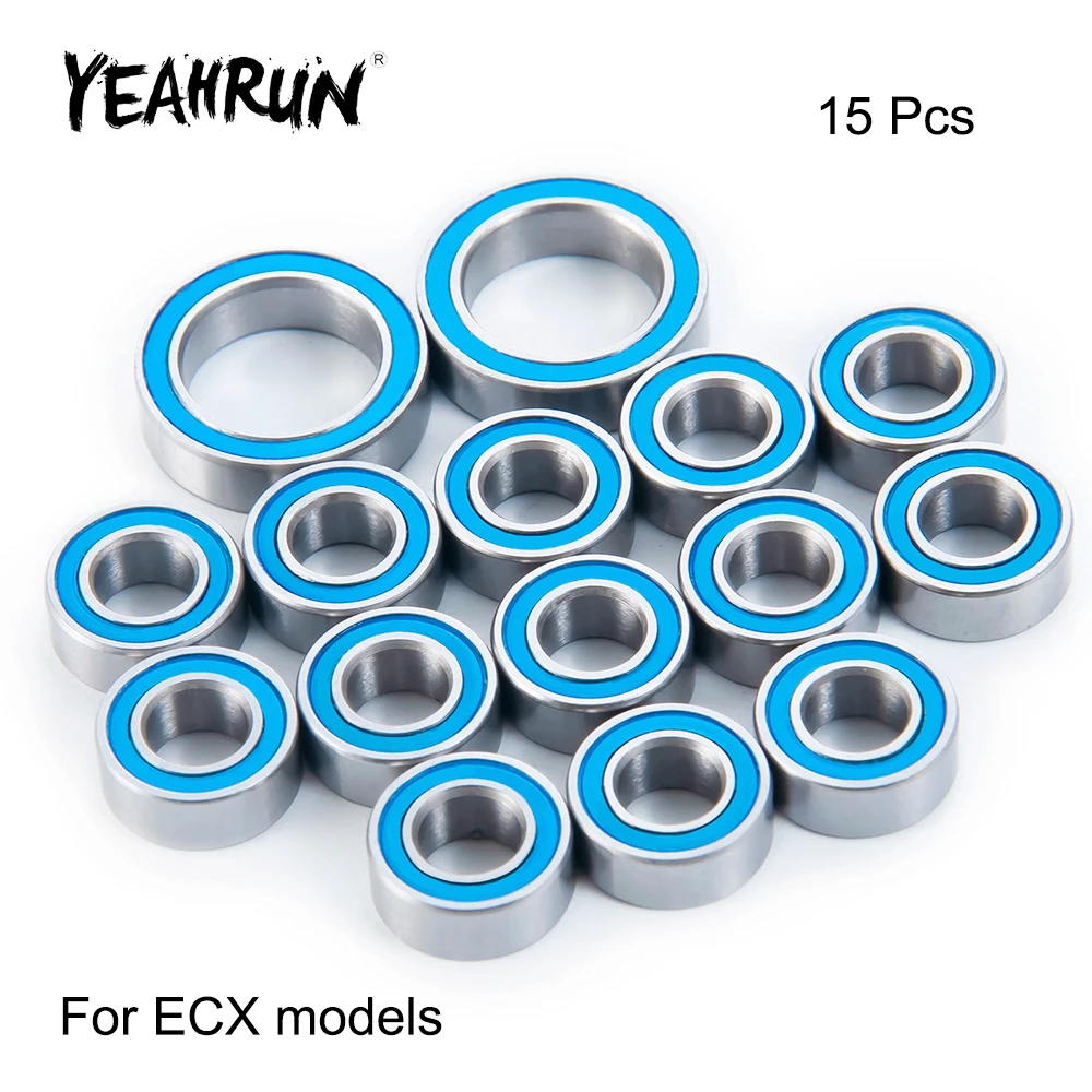 YEAHRUN 15Pcs Metal Wheel Hub Sealed Bearing Kit for ECX 2wd Amp MT DB Ruckus Circuit Torment 1/10 RC Car Model Parts