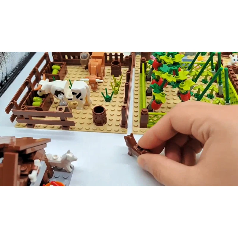 Kompatybilne z LEGO MOC Klocki Konstrukcyjne Farma Części Zwierzęce Pastwisko Klocki Zabawki Zestawy Kurnik Kojec Stodoła Bydło