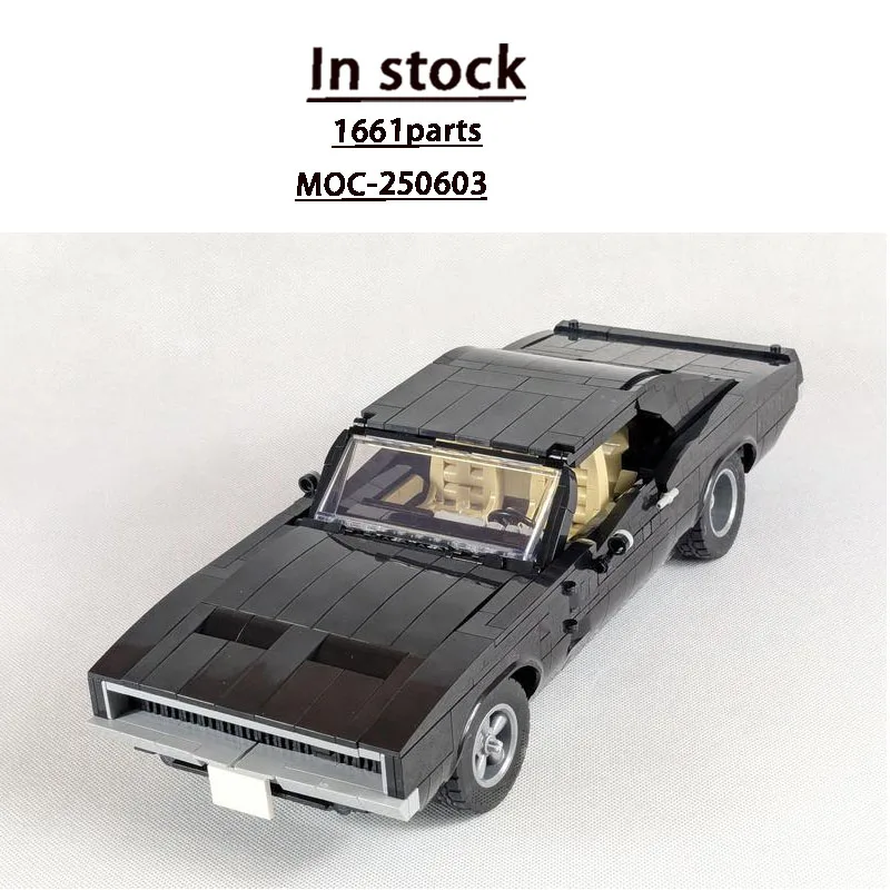 MOC-250603 New Sports Iconic Black Supercar Racing Building Block Model 1661 Parts Creative Boys' Children's Birthday Toy Gift