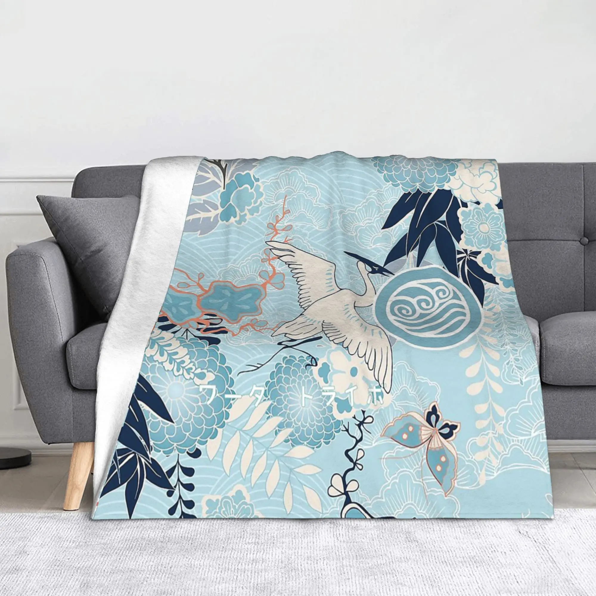 Water Tribe Katara Blanket Fleece Spring Autumn Avatars Anime Airbenders Warm Throw Blankets for Bed Bedroom Plush Thin Quilt