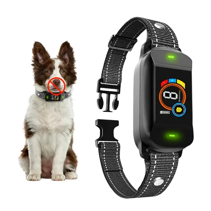 2025Smart Dog Anti Bark Collar USB Rechargeable Waterproof Stop Barking Dog Training Tool Shock Collar Adjustable Beep Vibration