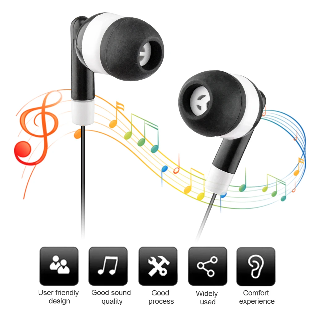 3.5mm Wired Headphones Bass Stereo Earbuds Fitness Sports Headphones Stereo Headphones For phone