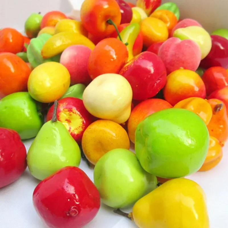 10/20/30pcs Mini Simulation Foam Fruit and Vegetables for Children's simulation Play Toy Artificial Kitchen Toys Dollhouse Kits