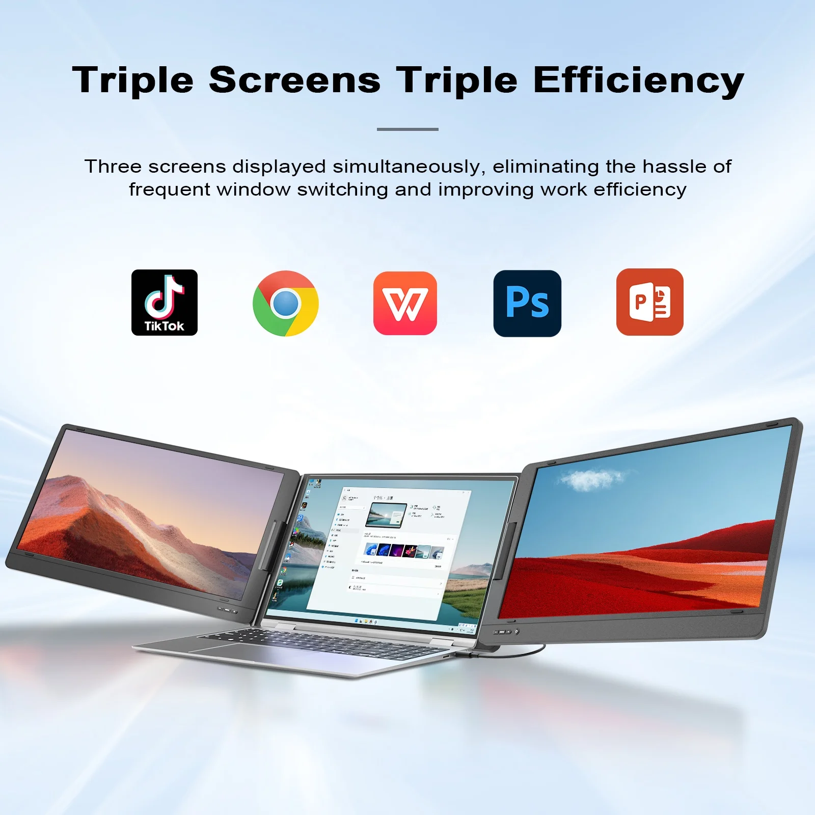 eccellente multi funzione portatile triplo monitor doppio schermo 14 pollici FHD IPS tipo C prolunga a due schermi per laptop aziendale non