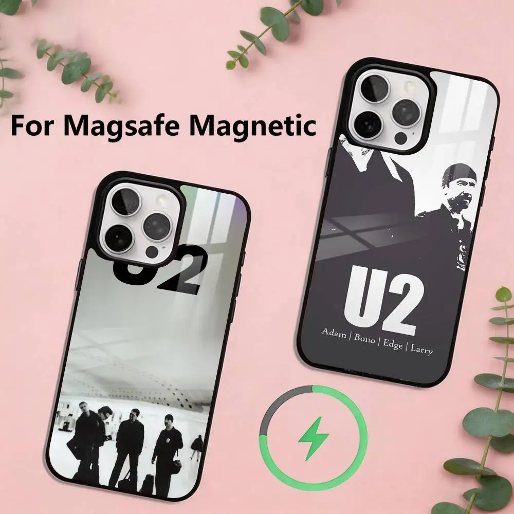 

Чехол для телефона Band U-U2 для iPhone 17, 16, 15, 14, 13, 12, 11 Plus, Pro, магнитный, с беспроводной зарядкой Magsafe