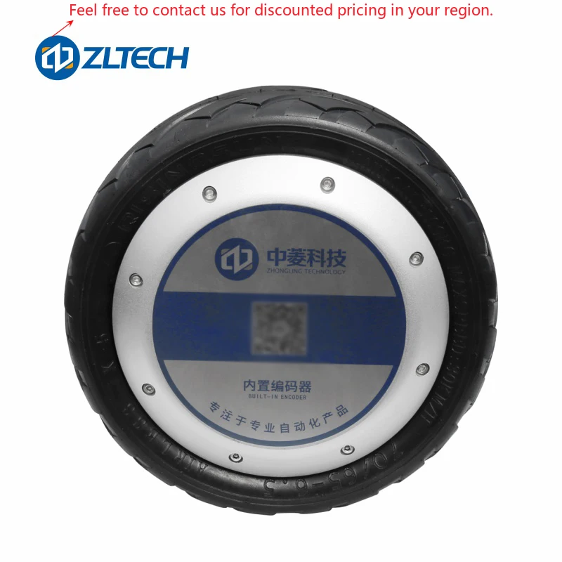 

ZLTECH CE ROHS2.0 10inch 48V 800W Load 300kg Rubber Tire Brushless Dc Wheel Hub Motor With 14bit Encoder For Handling Robot