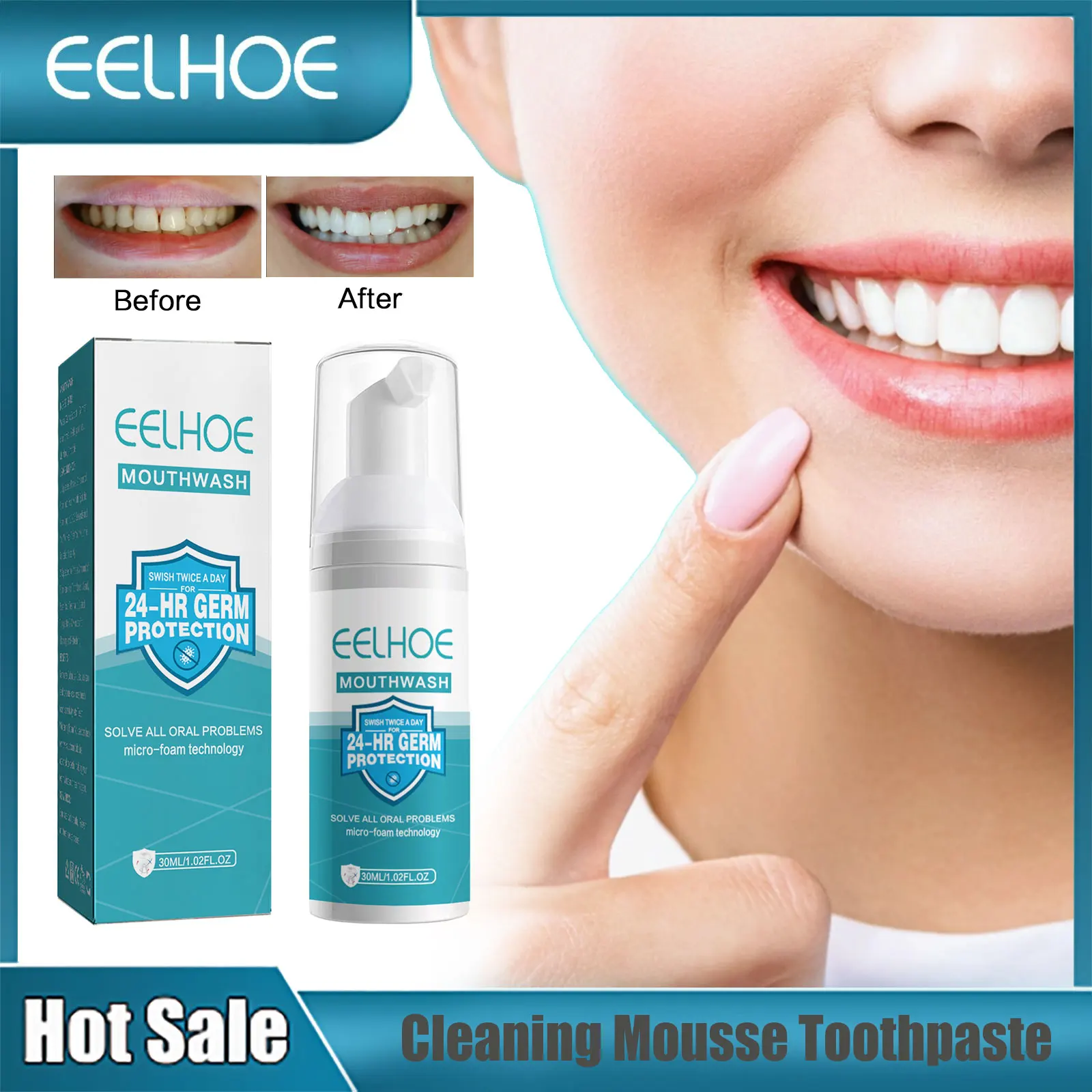 

Teeth Whitening Mousse Deep Cleaning Dental Stains Plaque Repair Yellow Tooth Brightening Oral Gums Care Fresh Breath Toothpaste