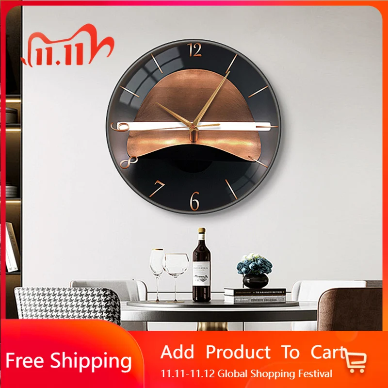 

Nordic Round Wall Clocks Digital Living Room Art Mural Large Vintage Wall Watch Luxury Restaurant Orologio Da Parete Home Decor