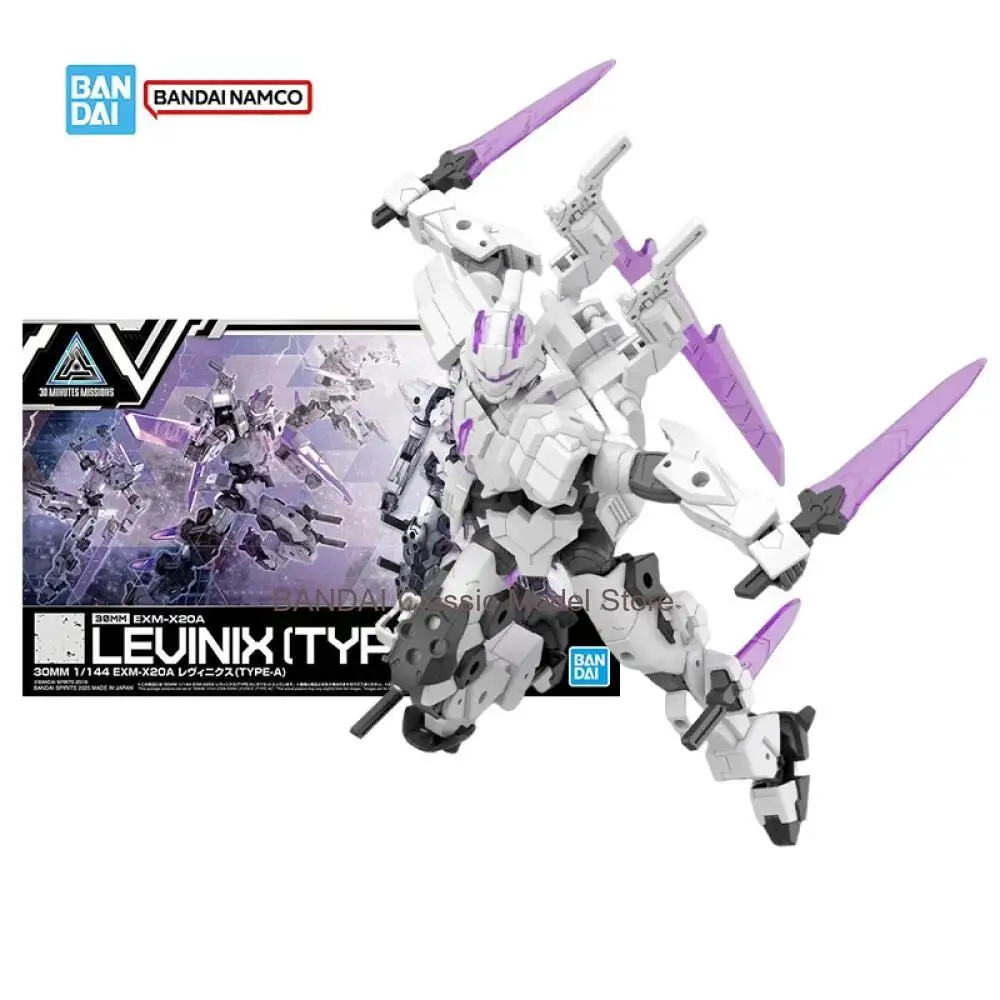 Original Bandai Gundam Model Kit Anime Figure 30MM 1/144 EXM-X20A LEVINIX (TYPE-A) Anime Action Figure Collection Model Display
