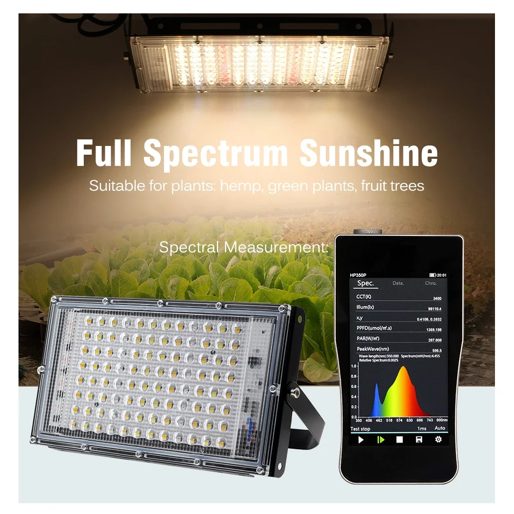 Imagem -02 - Full Spectrum Led Grow Light Luz Solar Imitada Phyto Lâmpada para Estufa Iluminação Hidropônica de Crescimento Vegetal com Plug eu 50w 100w