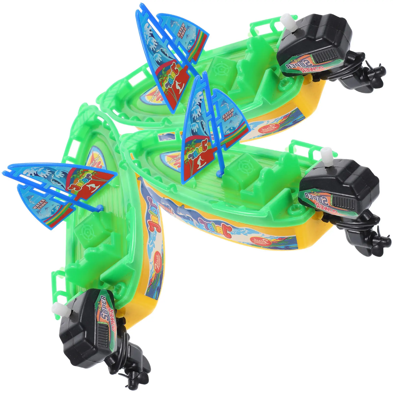 3pcs Sailboat Wind Up Bath For Kids Toddler Plastic Floating Boat Swimming Pool Water Play Baby Shower Bathtub