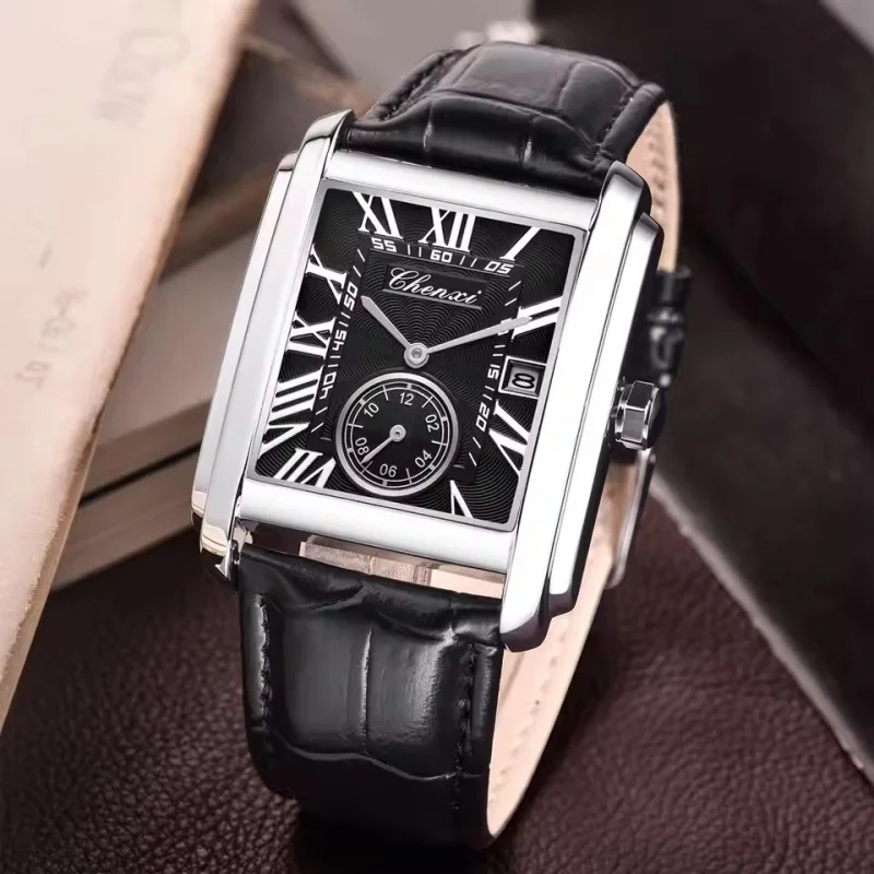 CHENXI 8216 Hot Selling Top Brand Business Men's Watch Quartz Military Calendar Waterproof Men's Leather Strap Elegant Clock