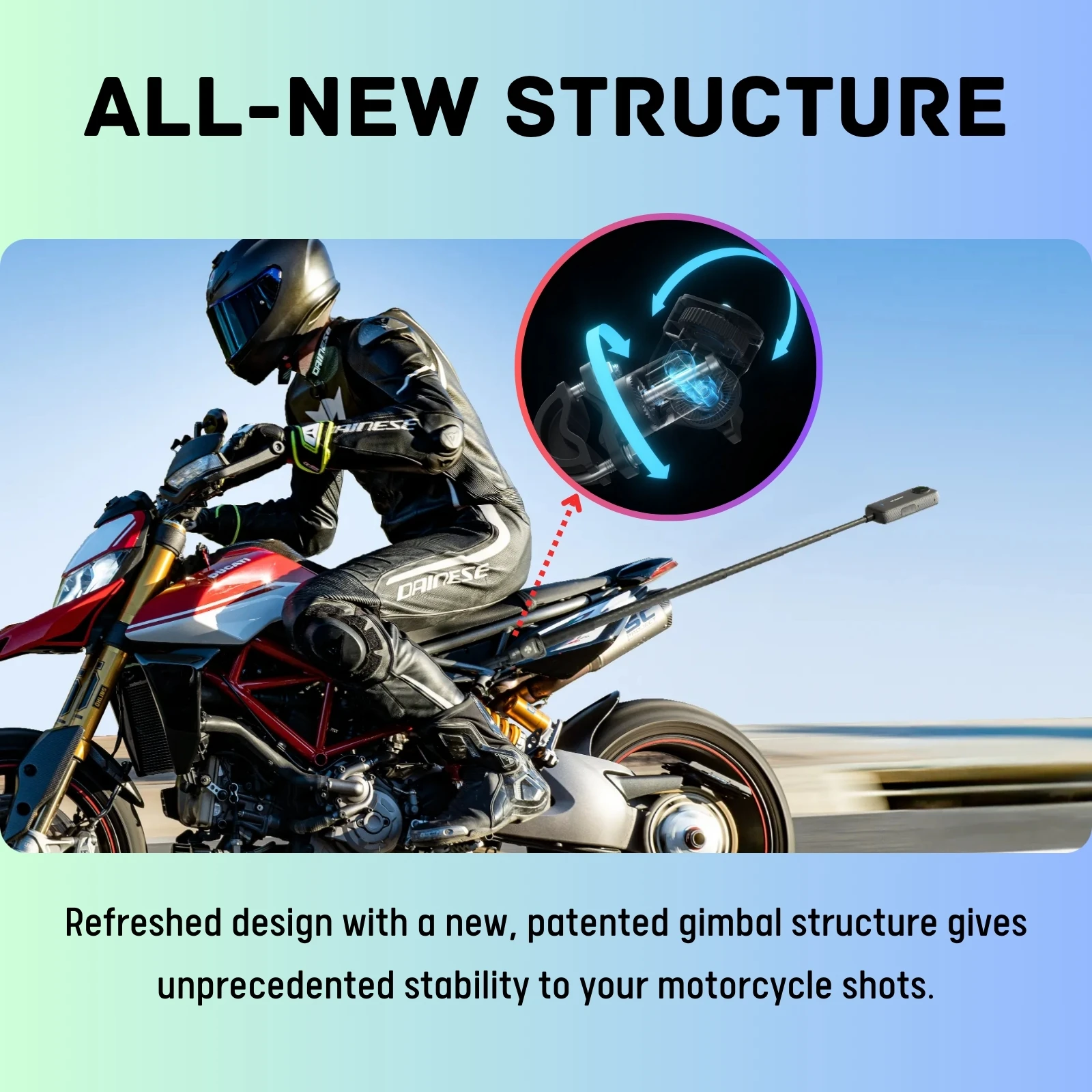 Insta360 X4 Motorcycle U-Bolt Clamp Mount Motor Cycling Backseat Bar Clip For Ace Pro X3 One RS X2 Original Sport Accessory