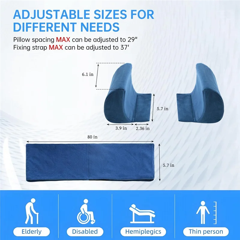 

A95I-Lateral Support Cushion For Wheelchairs With Adjustable Side Panels For Wheelchair Stabilizer