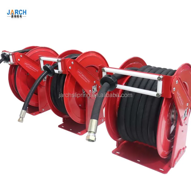 Self-retracting Garden Air Water Hydraulic 100ft Hose Reel Heavy Duty Pressure Wash Hose Reel 1pcs