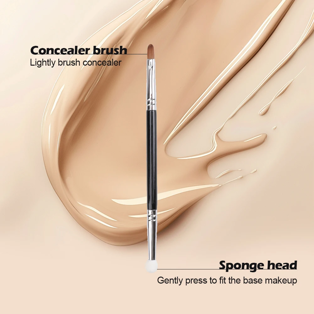

1pc Small Concealer Makeup brushes Fine Eye Shadow cosmetic tools Double-end Eye Shadow Brush Hair Black Handle