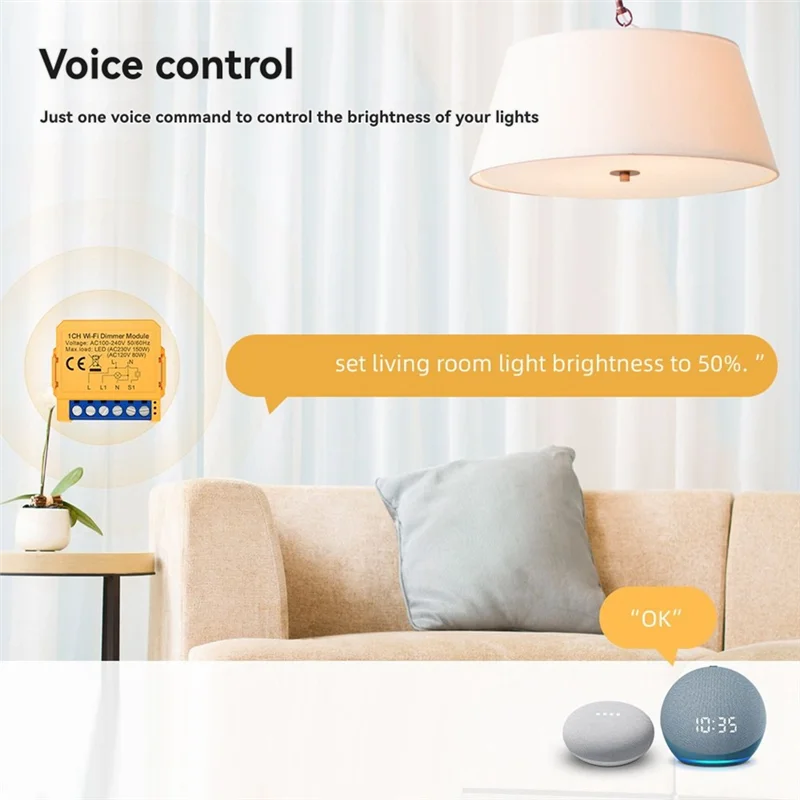 

ABRB-Tuya Wi-Fi Модуль диммера Умный дом DIY Модуль управления поддержкой голосового управления Управление через приложение 2-стороннее