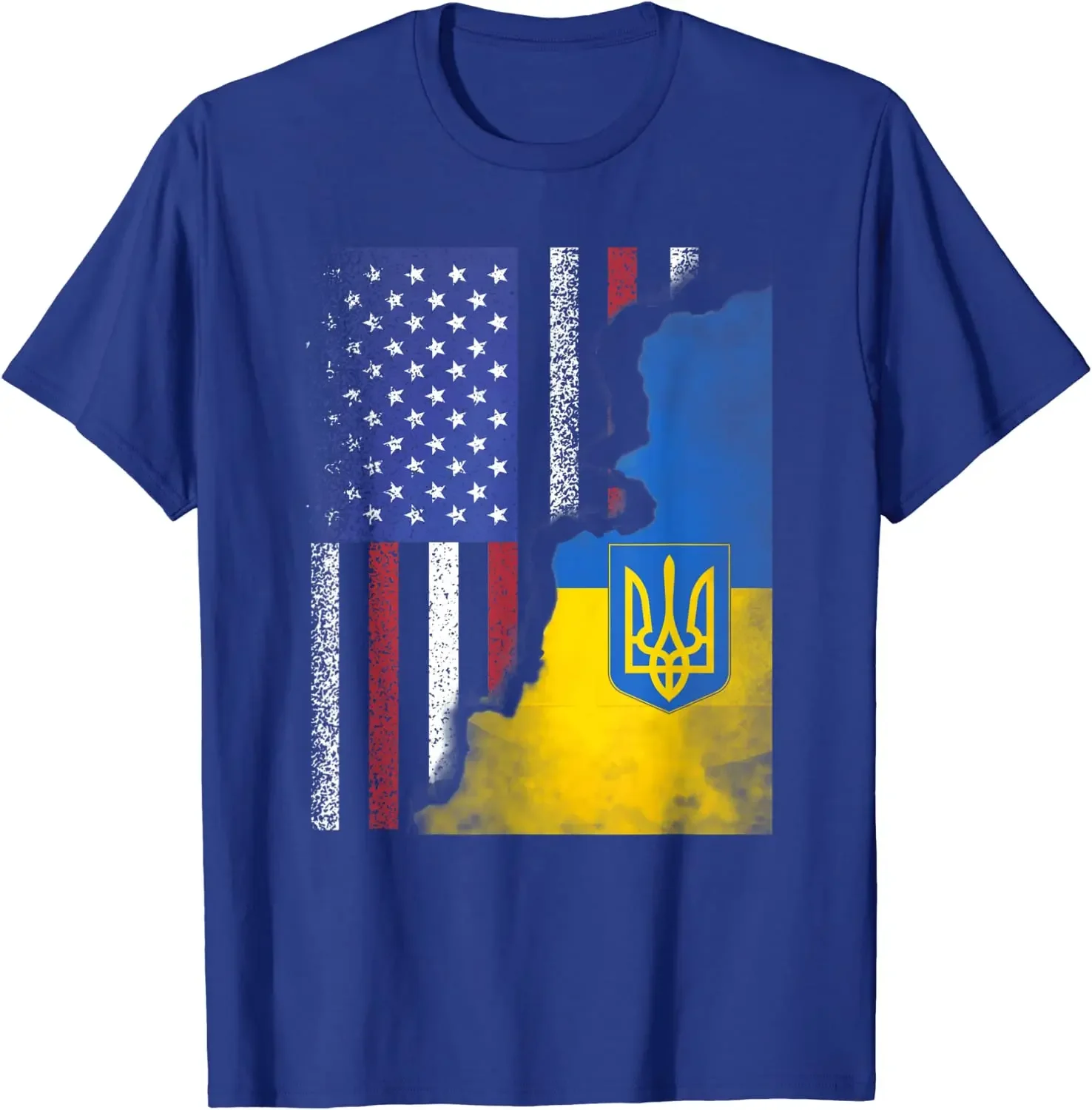 Ukrainian American Flag Ukraine Usa America Roots Men T-Shirt Short Sleeve Casual Cotton O-Neck Summer TShirt