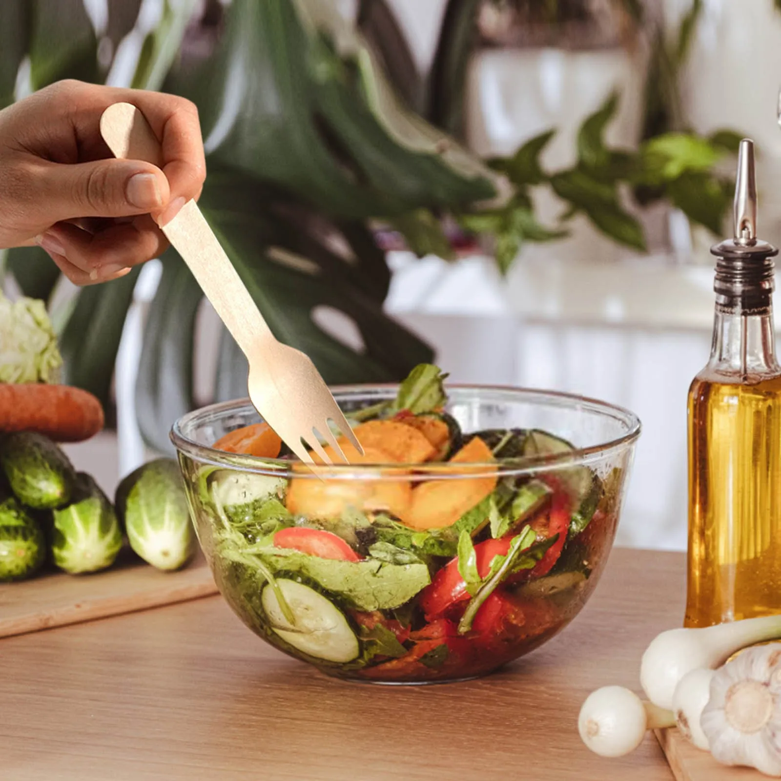 

Disposable Wooden Forks Spoons Knives Parties Weddings Cafes Environmentally Friendly Disposable Wooden Tableware