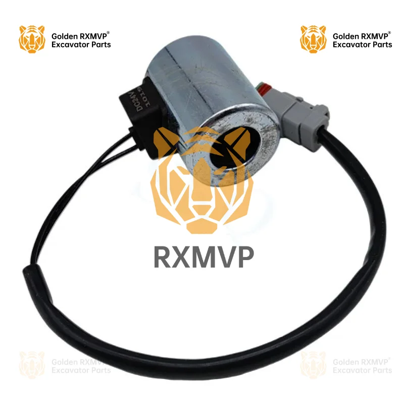 For XCMGXG60/65/80/150/210 Pilot safety lock solenoid valve coil/round/24V excavator accessories