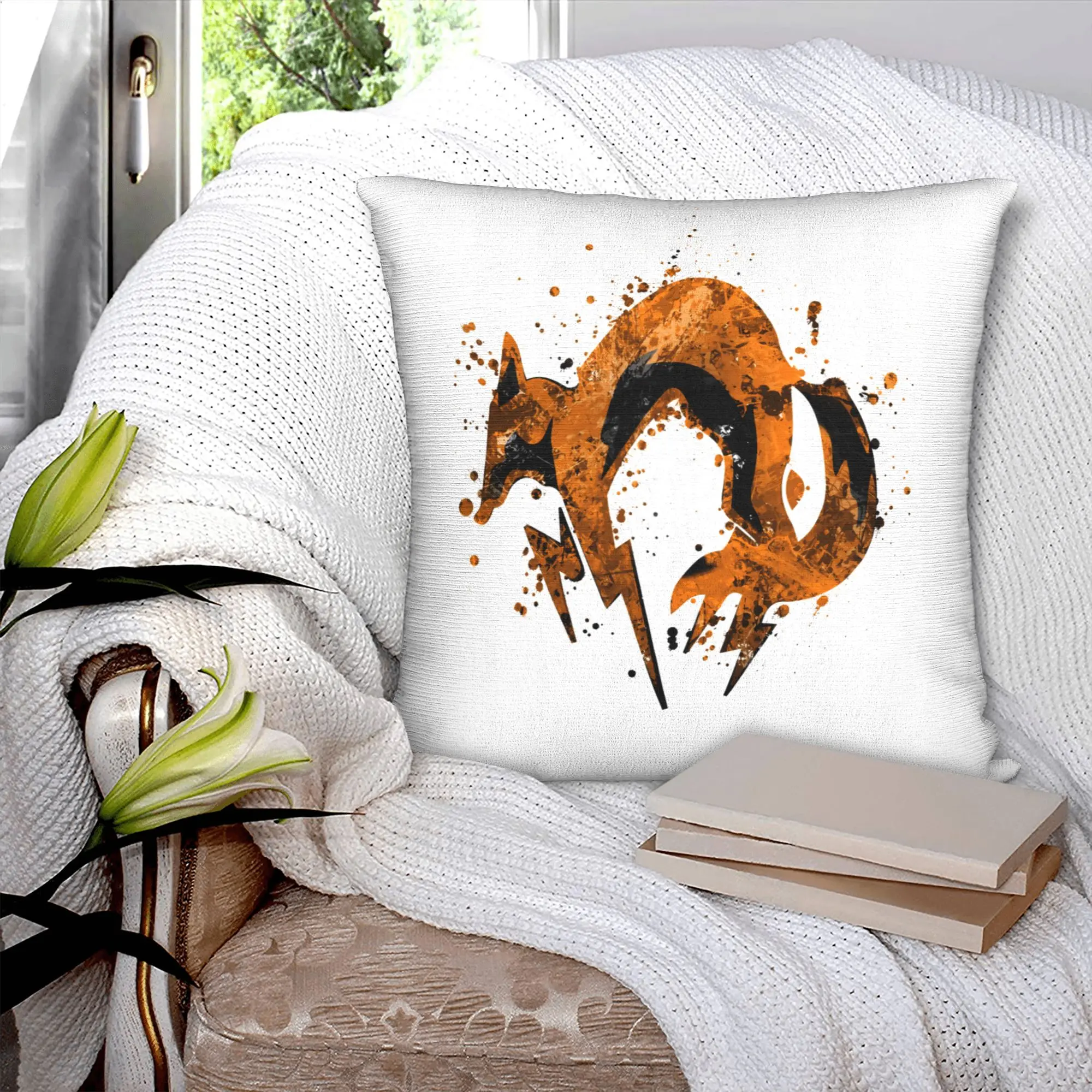 Metal Gear Solid Fox Hound Logo Nordic Pillow Cover Home Decorative Video Game Gift Sofa Cushion