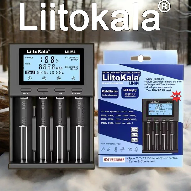 Зарядное устройство LiitoKala LCD для моделей Lii-600 Lii-PD4 Lii-PD2 Lii-500 Lii-S8 Быстрая доставка со склада в России