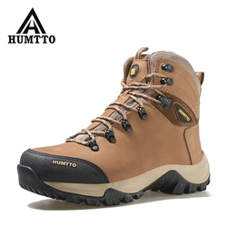 HUMTTO Hiking Shoes Mens Waterproof Hunting Boots Tactical Men Sneakers Ankle Boots Male Military Women Warm Leather Sneakers