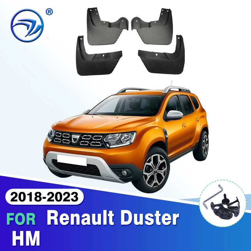 

Брызговики для Renault Duster HM 2018 ~ 20222, аксессуары Dacia Duster 2019 2020 2021, брызговики, передние и задние колеса, расклешенные колеса